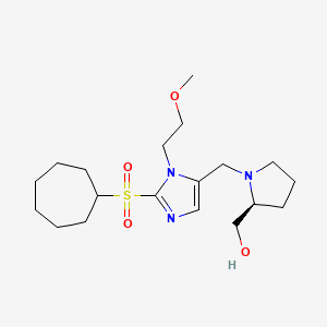 molecular formula C19H33N3O4S B5188617 [(2S)-1-[[2-cycloheptylsulfonyl-3-(2-methoxyethyl)imidazol-4-yl]methyl]pyrrolidin-2-yl]methanol 