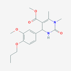 molecular formula C18H24N2O5 B5188675 Methyl 4-(3-methoxy-4-propoxyphenyl)-1,6-dimethyl-2-oxo-1,2,3,4-tetrahydropyrimidine-5-carboxylate 