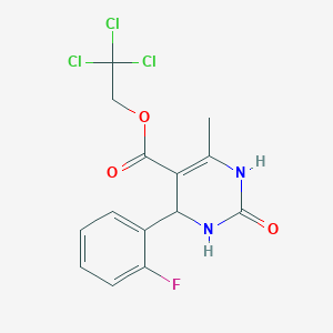 molecular formula C14H12Cl3FN2O3 B5188750 2,2,2-Trichloroethyl 4-(2-fluorophenyl)-6-methyl-2-oxo-1,2,3,4-tetrahydropyrimidine-5-carboxylate 