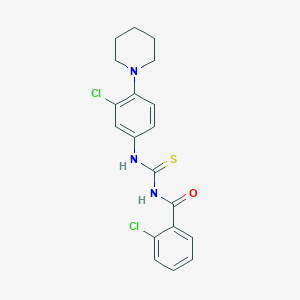 molecular formula C19H19Cl2N3OS B5188840 2-chloro-N-{[3-chloro-4-(piperidin-1-yl)phenyl]carbamothioyl}benzamide 