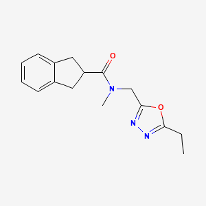 molecular formula C16H19N3O2 B5188891 N-[(5-ethyl-1,3,4-oxadiazol-2-yl)methyl]-N-methyl-2-indanecarboxamide 