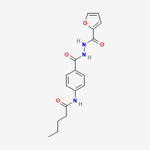 molecular formula C17H19N3O4 B5188966 N-(4-{[2-(2-furoyl)hydrazino]carbonyl}phenyl)pentanamide 