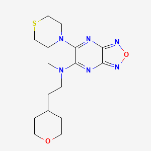 molecular formula C16H24N6O2S B5189036 N-methyl-N-[2-(tetrahydro-2H-pyran-4-yl)ethyl]-6-(4-thiomorpholinyl)[1,2,5]oxadiazolo[3,4-b]pyrazin-5-amine 