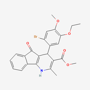 molecular formula C24H22BrNO5 B5189083 METHYL 4-(2-BROMO-5-ETHOXY-4-METHOXYPHENYL)-2-METHYL-5-OXO-1H,4H,5H-INDENO[1,2-B]PYRIDINE-3-CARBOXYLATE 