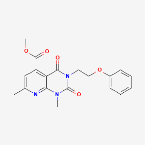 molecular formula C19H19N3O5 B5189099 METHYL 1,7-DIMETHYL-2,4-DIOXO-3-(2-PHENOXYETHYL)-1H,2H,3H,4H-PYRIDO[2,3-D]PYRIMIDINE-5-CARBOXYLATE 