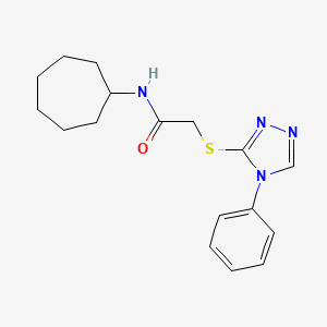 molecular formula C17H22N4OS B5189166 N-cycloheptyl-2-[(4-phenyl-4H-1,2,4-triazol-3-yl)sulfanyl]acetamide 