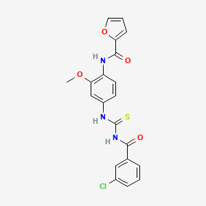 molecular formula C20H16ClN3O4S B5189329 N-[4-({[(3-chlorobenzoyl)amino]carbonothioyl}amino)-2-methoxyphenyl]-2-furamide 