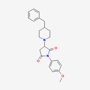 molecular formula C23H26N2O3 B5189418 3-(4-Benzylpiperidin-1-yl)-1-(4-methoxyphenyl)pyrrolidine-2,5-dione 