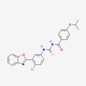 molecular formula C24H20ClN3O3S B5189431 N-{[3-(1,3-benzoxazol-2-yl)-4-chlorophenyl]carbamothioyl}-4-(propan-2-yloxy)benzamide 