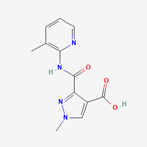 molecular formula C12H12N4O3 B5189512 1-METHYL-3-{[(3-METHYL-2-PYRIDYL)AMINO]CARBONYL}-1H-PYRAZOLE-4-CARBOXYLIC ACID 