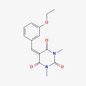molecular formula C15H16N2O4 B5189546 5-(3-ethoxybenzylidene)-1,3-dimethyl-2,4,6(1H,3H,5H)-pyrimidinetrione 