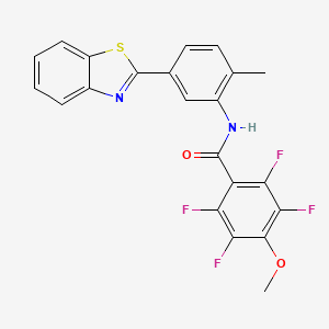 molecular formula C22H14F4N2O2S B5189576 N-[5-(1,3-benzothiazol-2-yl)-2-methylphenyl]-2,3,5,6-tetrafluoro-4-methoxybenzamide 