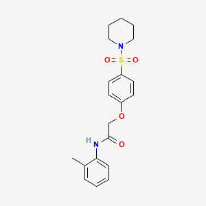 molecular formula C20H24N2O4S B5189581 N-(2-methylphenyl)-2-[4-(1-piperidinylsulfonyl)phenoxy]acetamide 