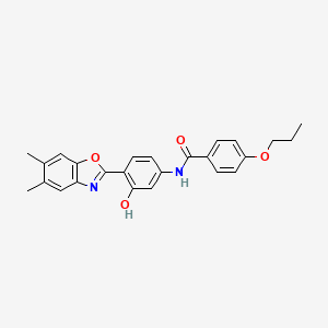 molecular formula C25H24N2O4 B5189600 N-[4-(5,6-dimethyl-1,3-benzoxazol-2-yl)-3-hydroxyphenyl]-4-propoxybenzamide 