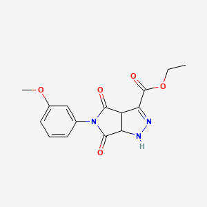 molecular formula C15H15N3O5 B5189636 ETHYL 5-(3-METHOXYPHENYL)-4,6-DIOXO-1H,3AH,4H,5H,6H,6AH-PYRROLO[3,4-C]PYRAZOLE-3-CARBOXYLATE 