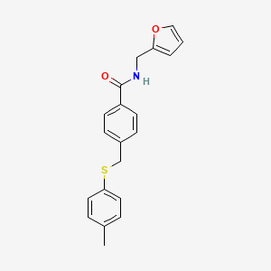 molecular formula C20H19NO2S B5189668 N-(2-furylmethyl)-4-{[(4-methylphenyl)thio]methyl}benzamide 