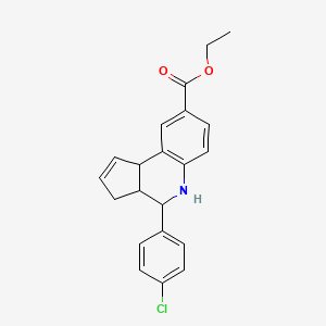 molecular formula C21H20ClNO2 B5189736 ethyl 4-(4-chlorophenyl)-3a,4,5,9b-tetrahydro-3H-cyclopenta[c]quinoline-8-carboxylate 