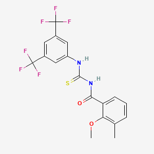 molecular formula C18H14F6N2O2S B5189740 N-({[3,5-bis(trifluoromethyl)phenyl]amino}carbonothioyl)-2-methoxy-3-methylbenzamide 