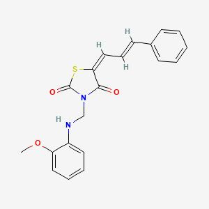 molecular formula C20H18N2O3S B5189775 3-{[(2-methoxyphenyl)amino]methyl}-5-(3-phenyl-2-propen-1-ylidene)-1,3-thiazolidine-2,4-dione 