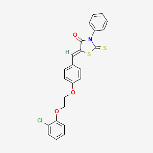 molecular formula C24H18ClNO3S2 B5189780 (5Z)-5-[[4-[2-(2-chlorophenoxy)ethoxy]phenyl]methylidene]-3-phenyl-2-sulfanylidene-1,3-thiazolidin-4-one 
