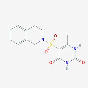 molecular formula C14H15N3O4S B5189825 2-HYDROXY-6-METHYL-5-(1,2,3,4-TETRAHYDROISOQUINOLINE-2-SULFONYL)-3,4-DIHYDROPYRIMIDIN-4-ONE 