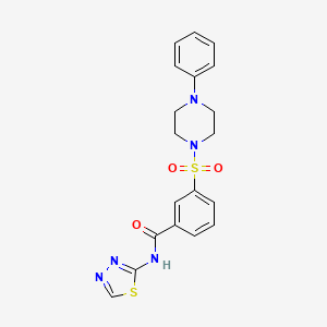 molecular formula C19H19N5O3S2 B5189899 3-(4-phenylpiperazin-1-yl)sulfonyl-N-(1,3,4-thiadiazol-2-yl)benzamide 