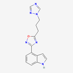 molecular formula C15H14N6O B5189934 4-{5-[3-(1H-1,2,4-triazol-1-yl)propyl]-1,2,4-oxadiazol-3-yl}-1H-indole 