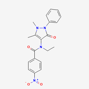 molecular formula C20H20N4O4 B5189938 N-(1,5-dimethyl-3-oxo-2-phenylpyrazol-4-yl)-N-ethyl-4-nitrobenzamide CAS No. 15166-19-5