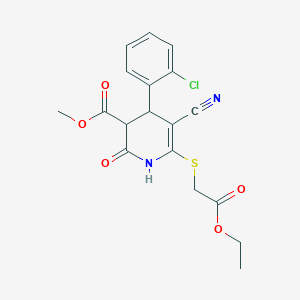 molecular formula C18H17ClN2O5S B5189988 Methyl 4-(2-chlorophenyl)-5-cyano-6-[(2-ethoxy-2-oxoethyl)sulfanyl]-2-oxo-1,2,3,4-tetrahydropyridine-3-carboxylate 