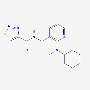 molecular formula C16H21N5OS B5189995 N-({2-[cyclohexyl(methyl)amino]-3-pyridinyl}methyl)-1,2,3-thiadiazole-4-carboxamide 
