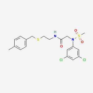 molecular formula C19H22Cl2N2O3S2 B5190021 N~2~-(3,5-dichlorophenyl)-N~1~-{2-[(4-methylbenzyl)thio]ethyl}-N~2~-(methylsulfonyl)glycinamide 