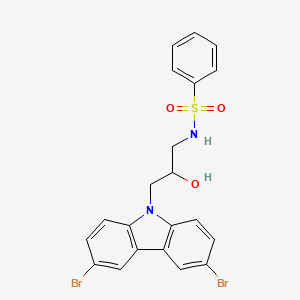 molecular formula C21H18Br2N2O3S B5190113 N-(3-(3,6-Dibromo-9H-carbazol-9-yl)-2-hydroxypropyl)benzenesulfonamide 