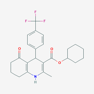 molecular formula C24H26F3NO3 B5190130 Cyclohexyl 2-methyl-5-oxo-4-[4-(trifluoromethyl)phenyl]-1,4,5,6,7,8-hexahydroquinoline-3-carboxylate 