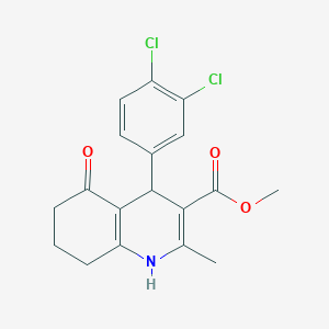 molecular formula C18H17Cl2NO3 B5190179 Methyl 4-(3,4-dichlorophenyl)-2-methyl-5-oxo-1,4,5,6,7,8-hexahydroquinoline-3-carboxylate 