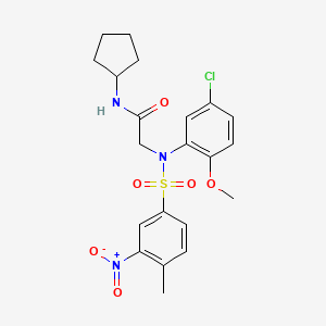 molecular formula C21H24ClN3O6S B5190226 N~2~-(5-chloro-2-methoxyphenyl)-N~1~-cyclopentyl-N~2~-[(4-methyl-3-nitrophenyl)sulfonyl]glycinamide 