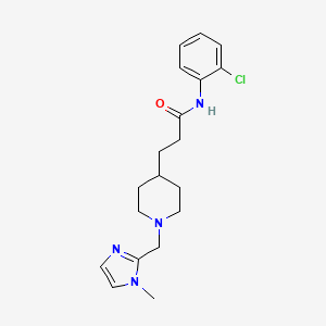 molecular formula C19H25ClN4O B5190341 N-(2-chlorophenyl)-3-{1-[(1-methyl-1H-imidazol-2-yl)methyl]-4-piperidinyl}propanamide 