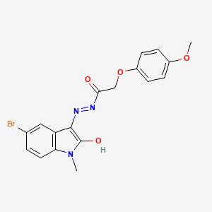 molecular formula C18H16BrN3O4 B5190362 N-(5-bromo-2-hydroxy-1-methylindol-3-yl)imino-2-(4-methoxyphenoxy)acetamide 