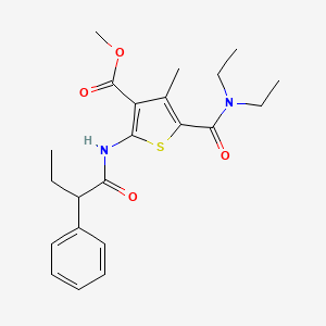 molecular formula C22H28N2O4S B5190399 Methyl 5-(diethylcarbamoyl)-4-methyl-2-[(2-phenylbutanoyl)amino]thiophene-3-carboxylate 