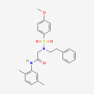 molecular formula C25H28N2O4S B5190416 N~1~-(2,5-dimethylphenyl)-N~2~-[(4-methoxyphenyl)sulfonyl]-N~2~-(2-phenylethyl)glycinamide 