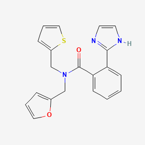 molecular formula C20H17N3O2S B5190419 N-(2-furylmethyl)-2-(1H-imidazol-2-yl)-N-(2-thienylmethyl)benzamide trifluoroacetate 