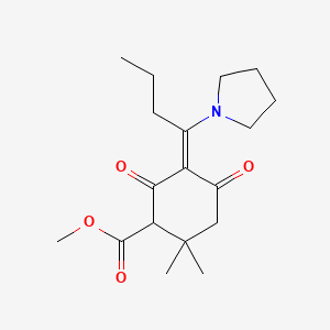 molecular formula C18H27NO4 B5190427 methyl 2,2-dimethyl-4,6-dioxo-5-[1-(1-pyrrolidinyl)butylidene]cyclohexanecarboxylate 