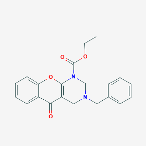 molecular formula C21H20N2O4 B5190429 ethyl 3-benzyl-5-oxo-3,4-dihydro-2H-chromeno[2,3-d]pyrimidine-1(5H)-carboxylate 