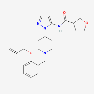 molecular formula C23H30N4O3 B5190531 N-(1-{1-[2-(allyloxy)benzyl]-4-piperidinyl}-1H-pyrazol-5-yl)tetrahydro-3-furancarboxamide 