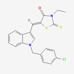 molecular formula C21H17ClN2OS2 B5190635 (5Z)-5-[[1-[(4-chlorophenyl)methyl]indol-3-yl]methylidene]-3-ethyl-2-sulfanylidene-1,3-thiazolidin-4-one 