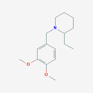 molecular formula C16H25NO2 B5190679 1-[(3,4-Dimethoxyphenyl)methyl]-2-ethylpiperidine 
