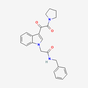 molecular formula C23H23N3O3 B5190682 N-benzyl-2-{3-[oxo(1-pyrrolidinyl)acetyl]-1H-indol-1-yl}acetamide 