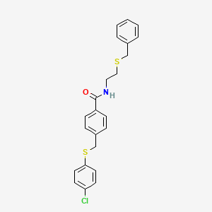 molecular formula C23H22ClNOS2 B5190686 N-(2-benzylsulfanylethyl)-4-[(4-chlorophenyl)sulfanylmethyl]benzamide CAS No. 6402-96-6