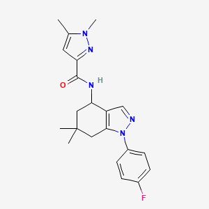 molecular formula C21H24FN5O B5190714 N-[1-(4-fluorophenyl)-6,6-dimethyl-4,5,6,7-tetrahydro-1H-indazol-4-yl]-1,5-dimethyl-1H-pyrazole-3-carboxamide 