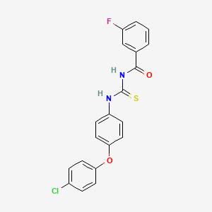 molecular formula C20H14ClFN2O2S B5190790 N-{[4-(4-chlorophenoxy)phenyl]carbamothioyl}-3-fluorobenzamide 