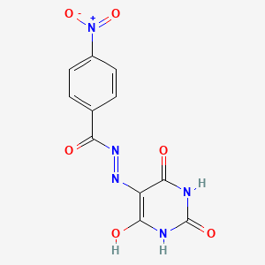 molecular formula C11H7N5O6 B5190812 N-[(6-hydroxy-2,4-dioxo-1H-pyrimidin-5-yl)imino]-4-nitrobenzamide 